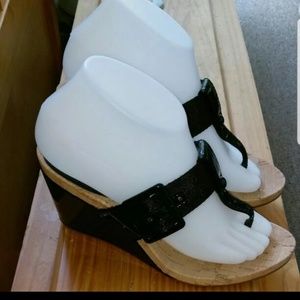 Coach Bernadette Wedge thong sandals, EUC